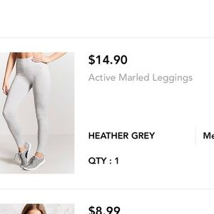 Active Marled Leggings - heather grey/gray